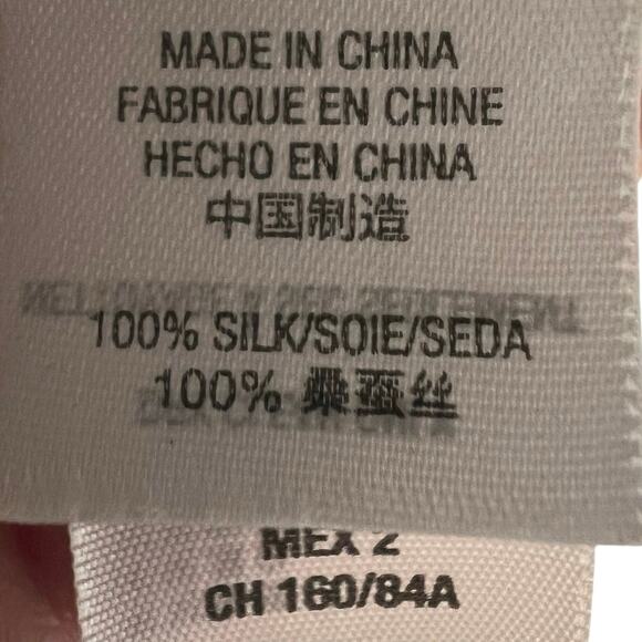 Juicy Couture 100% Silk Sheer Blouse S Bow Tie Neck Cream Gold Y2K Romantic‎ Top - Picture 6 of 6